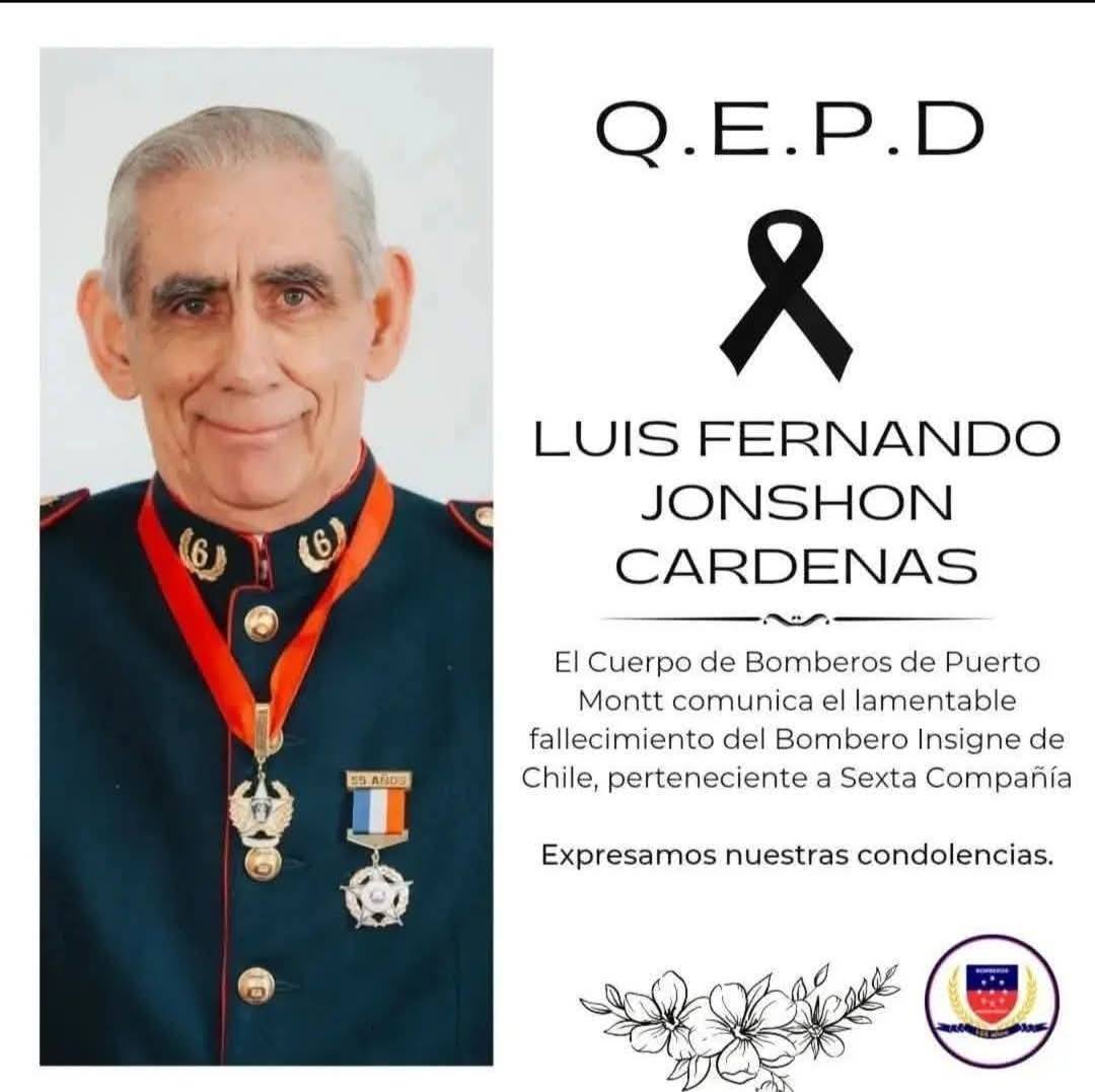 Con honores despidieron a voluntario insigne del cuerpo de bomberos de Puerto Montt